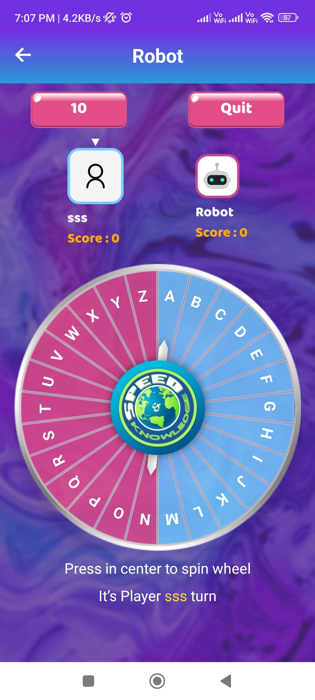 main game screen